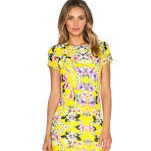 NBD X The XNAVEN Twins Into The Light Floral Yellow Canary Mini Dress